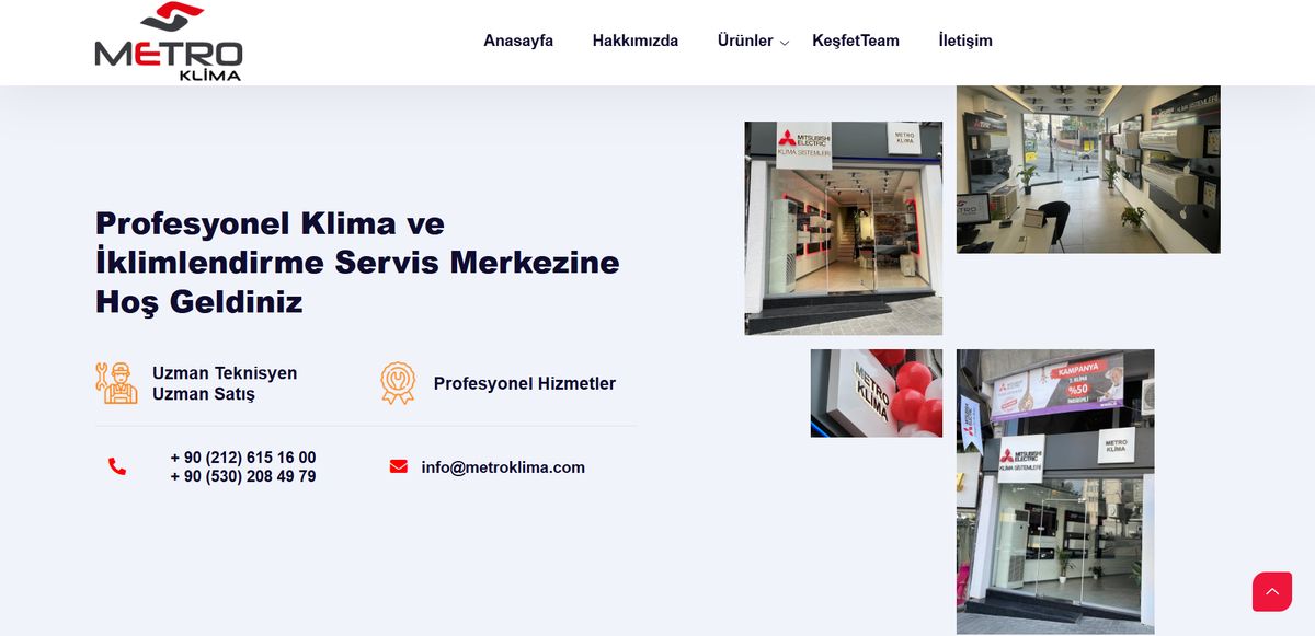Metro Klima — E-Ticaret projesi | Codezzium